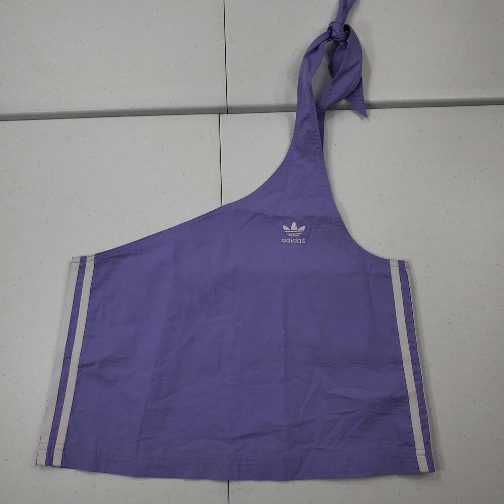 Rare Adidas Women S Purple Cropped One Shoulder Tie Tank Top Originals HB9514